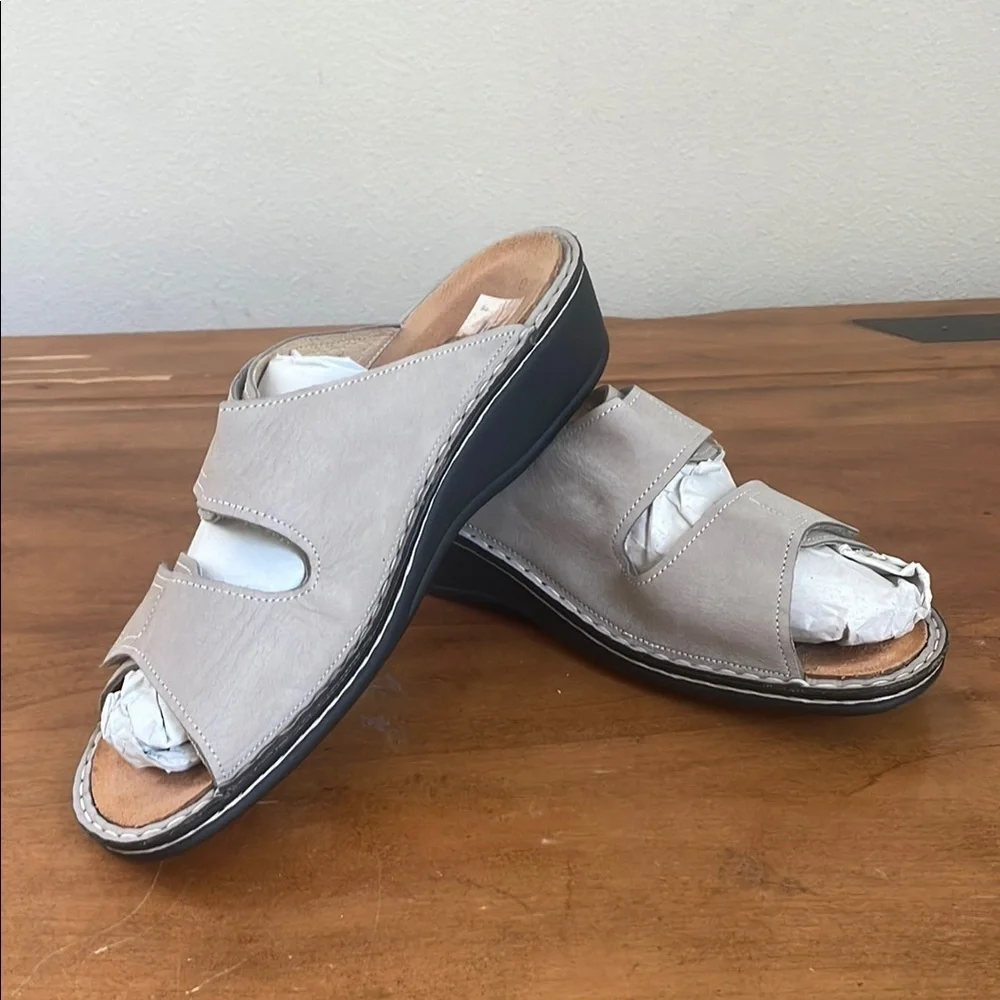 Finn Comfort Gray Slide Sandals Size 41